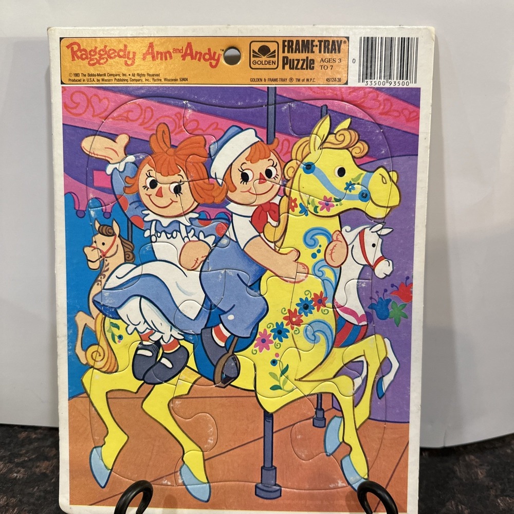 Golden 1983 Raggedy Ann And Andy Tray Puzzle Bobbs Merrill Company Western. D2